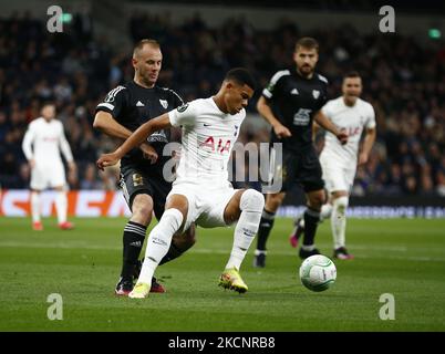 Tottenham Hotspur's Dane Scarlett durante l'Europa Conference League Group G tra Tottenham Hotspur e Nogometna sola Mura allo stadio Tottenham Hotspur , Londra, Inghilterra il 30th settembre 2021 (Photo by Action Foto Sport/NurPhoto) Foto Stock