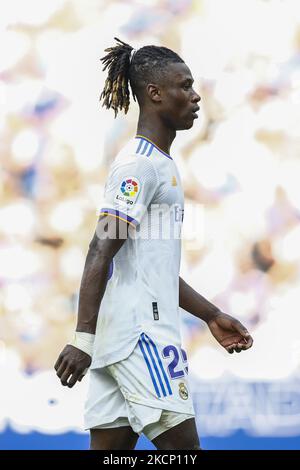 25 Camavigna del Real Madrid durante la partita la Liga Santader tra RCD Espanyol e Real Madrid allo stadio RCD il 03 ottobre 2021 a Barcellona. (Foto di Xavier Bonilla/NurPhoto) Foto Stock
