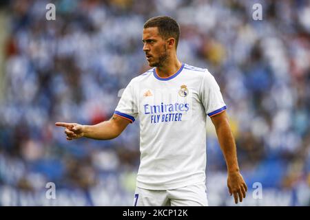 07 Eden Hazard of Real Madrid durante la partita la Liga Santader tra RCD Espanyol e Real Madrid allo stadio RCD il 03 ottobre 2021 a Barcellona. (Foto di Xavier Bonilla/NurPhoto) Foto Stock