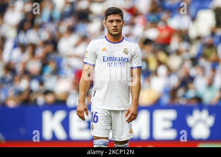 16 Luka Jovic del Real Madrid durante la partita la Liga Santader tra RCD Espanyol e Real Madrid allo stadio RCD il 03 ottobre 2021 a Barcellona. (Foto di Xavier Bonilla/NurPhoto) Foto Stock