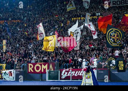 Roma, Italia. 03rd Nov 2022. I sostenitori di AS Roma durante la partita della UEFA Europa League tra Roma e Ludogorets allo Stadio Olimpico, Roma, Italia, il 3 novembre 2022. Credit: Giuseppe Maffia/Alamy Live News Foto Stock