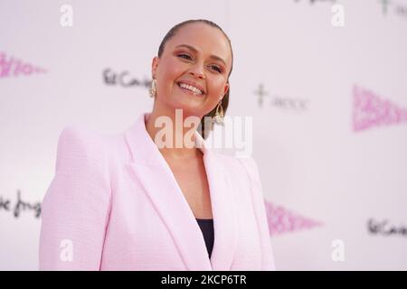 Shaila Durcal durante l'evento El Corte Ingles: In Rosa Cancer Day a Madrid, 6 ottobre 2021 Spagna (Foto di Oscar Gonzalez/NurPhoto) Foto Stock