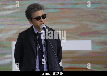 L'attore Kwon Hae Hyo discorso durante il Busan International Film Festival 26th Open Talk About in Front of You're Face Open Talk evento a BIFF Square a Busan, Corea del Sud. (Foto di Seung-il Ryu/NurPhoto) Foto Stock