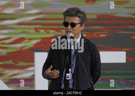 L'attore Kwon Hae Hyo discorso durante il Busan International Film Festival 26th Open Talk About in Front of You're Face Open Talk evento a BIFF Square a Busan, Corea del Sud. (Foto di Seung-il Ryu/NurPhoto) Foto Stock