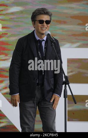 L'attore Kwon Hae Hyo discorso durante il Busan International Film Festival 26th Open Talk About in Front of You're Face Open Talk evento a BIFF Square a Busan, Corea del Sud. (Foto di Seung-il Ryu/NurPhoto) Foto Stock