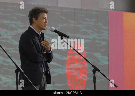 L'attore Kwon Hae Hyo discorso durante il Busan International Film Festival 26th Open Talk About in Front of You're Face Open Talk evento a BIFF Square a Busan, Corea del Sud. (Foto di Seung-il Ryu/NurPhoto) Foto Stock