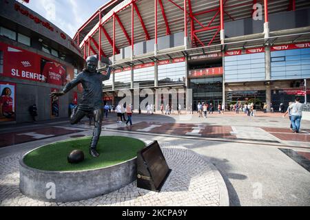 Una visione generale dello Stadio Luz nelle elezioni, il 9 ottobre 2021, allo Stadio Luz di Lisbona, Portogallo. Oggi si svolgono le elezioni per il nuovo Presidente dello Sport Lisboa e Benfica. L'ex giocatore Rui Costa è il principale candidato e compete contro Francisco Benitez. (Foto di Nuno Cruz/NurPhoto) Foto Stock