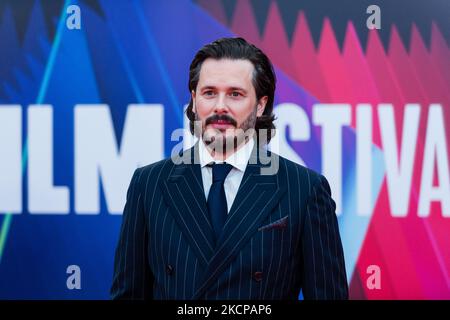 Edgar Wright partecipa alla prima edizione britannica di 'Last Night in Soho' durante il London Film Festival 65th al Royal Festival Hall di Londra, Gran Bretagna, il 9 ottobre 2021. (Foto di Maciek Musialek/NurPhoto) Foto Stock