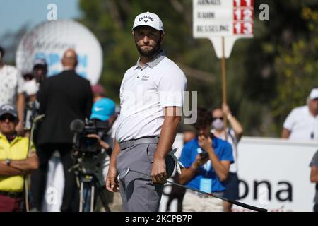 Jon Rahm di Spagna gioca durante l'Acciona Open Espana di Golf, Spagna Open, al Club de campo Villa de Madridon 09 ottobre 2021, a Madrid, Spagna. (Foto di Oscar Gonzalez/NurPhoto) Foto Stock