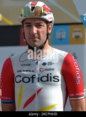 Elia Viviani d'Italia e Confidis Team al via la nuova edizione del giro del Veneto, la classica gara ciclistica italiana 168,8km da Cittadella a Padova, che si svolge in Veneto. Mercoledì 13 ottobre 2021 a Padova, Veneto, Italia. (Foto di Artur Widak/NurPhoto) Foto Stock