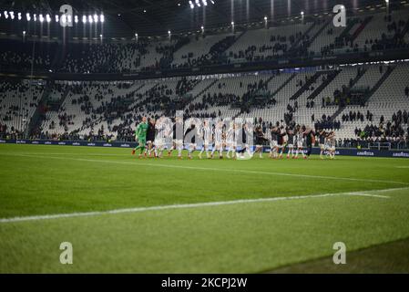Donne Juventus durante il Gruppo A - UEFA Women's Champions match tra le donne Juventus FC e Chelsea FC Women, a Torino, presso lo Stadio Allianz, il 13 ottobre 2021 in Italia. (Foto di Alberto Gandolfo/NurPhoto) Foto Stock