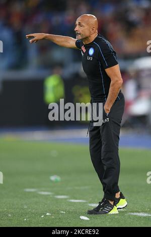 Luciano Spalletti manager della SSC Napoli gesta durante la Serie Una partita tra AS Roma e SSC Napoli Calcio allo Stadio Olimpico, Roma, Italia il 24 ottobre 2021. (Foto di Giuseppe Maffia/NurPhoto) Foto Stock
