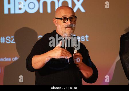 Javier Cámara alla prima della serie 'Venga Juan' (terza stagione di 'Vota Juan e 'Vamos Juan') prodotta da HBO Max e protagonista Javier Cámara (Juan Carrasco nella serie). (Foto di Álvaro Laguna/NurPhoto) Foto Stock