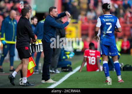 Richie Wellens di Doncaster gesti durante la partita della Sky Bet League 1 tra Charlton Athletic e Doncaster Rovers a The Valley, Londra, sabato 30th ottobre 2021. (Foto di Federico Maranesi/MI News/NurPhoto) Foto Stock