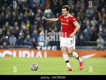 Harry Maguire del Manchester United durante la Premier League tra Tottenham Hotspur e Manchester United allo stadio Tottenham Hotspur , Londra, Inghilterra il 30th ottobre 2021 (Photo by Action Foto Sport/NurPhoto) Foto Stock