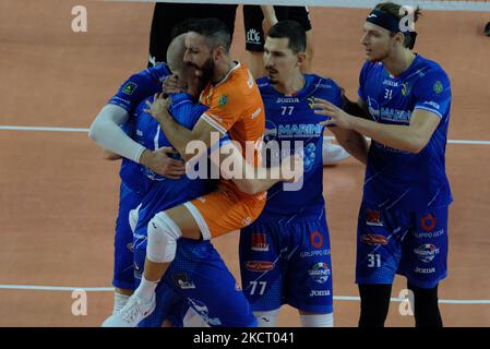 Domenico Cavaccini - Top Volley Cisterna durante il Volley Serie a Campionato Men Superleague NBV Verona vs Top Volley Cisterna il 31 ottobre 2021 al Forum AGSM di Verona (Foto di Roberto Tommasini/LiveMedia/NurPhoto) Foto Stock