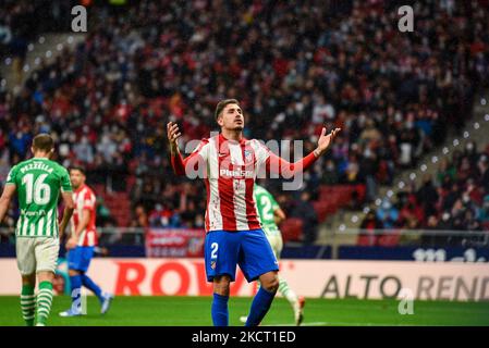 Josema Gimenez durante la partita della Liga tra Atletico de Madrid e Real Betis a Wanda Metropolitano il 31 ottobre 2021 a Madrid, Spagna. (Foto di Rubén de la Fuente Pérez/NurPhoto) Foto Stock