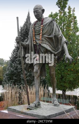 Statua del Mahatma Gandhi a Toronto, Ontario, Canada, il 23 ottobre 2010. (Foto di Creative Touch Imaging Ltd./NurPhoto) Foto Stock