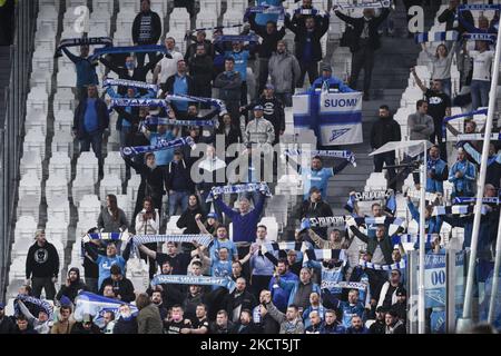 I tifosi di Zenit si rallegrano durante la partita di calcio n.4 JUVENTUS - ZENIT del 02 novembre 2021 allo stadio Allianz di Torino, Piemonte, Italia. (Foto di Matteo Bottanelli/NurPhoto) Foto Stock
