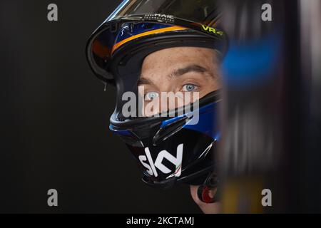 Luca Marini (10°) di Italia e SKY VR46 Avintia Ducati durante le qualifiche del Grande Premio Brembo do Algarve all'Autodromo do Algarve il 6 novembre 2021 a Lagoa, Algarve, Faro. (Foto di Jose Breton/Pics Action/NurPhoto) Foto Stock