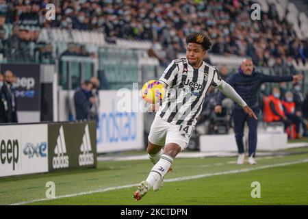 Weston Mckennie della Juventus FC durante la Serie Una partita di calcio tra Juventus e Fiorentina allo Stadio Allianz il 6 novembre 2021 a Torino (Foto di Alberto Gandolfo/NurPhoto) Foto Stock