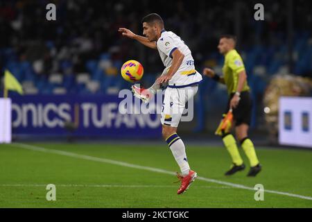 Davide Faraoni di Hellas Verona FC durante la Serie A match tra SSC Napoli e Hellas Verona FC allo Stadio Diego Armando Maradona Napoli Italia il 7 novembre 2021. (Foto di Franco Romano/NurPhoto) Foto Stock
