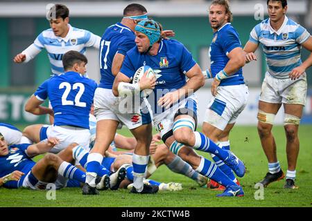 Marco fuser (Italia) in azione durante la partita di rugby Autumn Nations Cup Test Match 2021, Italia vs Argentina il 13 novembre 2021 allo stadio Monigo di Treviso (Photo by Ettore Griffoni/LiveMedia/NurPhoto) Foto Stock