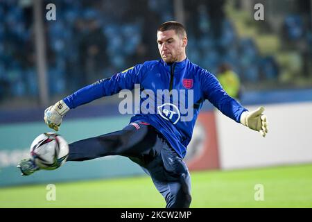 Sam Johnstone in Inghilterra durante la Coppa del mondo FIFA Qatar 2022 qualificatori - San Marino vs Inghilterra il 15 novembre 2021 allo stadio di San Marino a San Marino, Repubblica di San Marino (Foto di Ettore Griffoni/LiveMedia/NurPhoto) Foto Stock