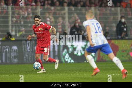 Christopher Trimmel del FC Union Berlin durante l'Unione di Berlino contro Hertha BSC, Bundesliga, allo Stadion an der Alten Försterei, Berlino, Germania il 20 novembre 2021. (Foto di Ulrik Pedersen/NurPhoto) Foto Stock