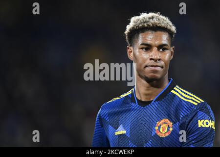 Marcus Rashford del Manchester United durante la partita di gruppo F della UEFA Champions League tra Villarreal CF e Manchester United all'Estadio de la Ceramica il 23 novembre 2021 a Villarreal, Spagna. (Foto di Jose Breton/Pics Action/NurPhoto) Foto Stock