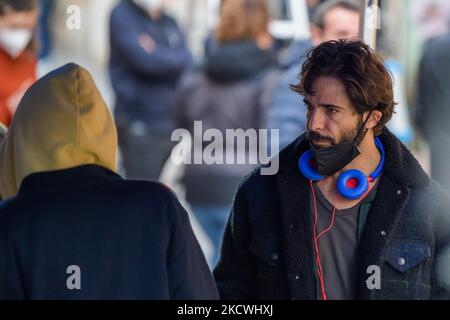 Marco Bocci, Laura Chiatti durante le riprese del film 'la Caccia', a Rieti, il 23 novembre 2021. (Foto di Riccardo Fabi/NurPhoto) Foto Stock