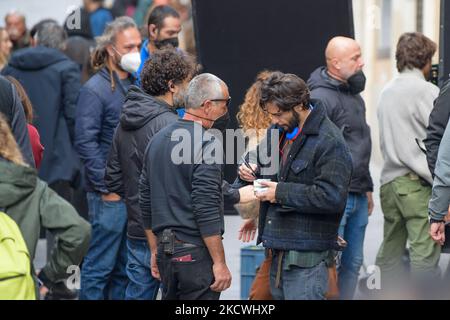 Marco Bocci durante le riprese del film 'la Caccia', a Rieti, Italia, il 23 novembre 2021. (Foto di Riccardo Fabi/NurPhoto) Foto Stock