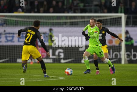 Massimiliano Arnold di Wolsburg durante Wolfsburg contro Borussia Doutmund, Bundesliga, allo stadio Volkswagen di Wolfsburg, Germania il 27 novembre 2021. (Foto di Ulrik Pedersen/NurPhoto) Foto Stock