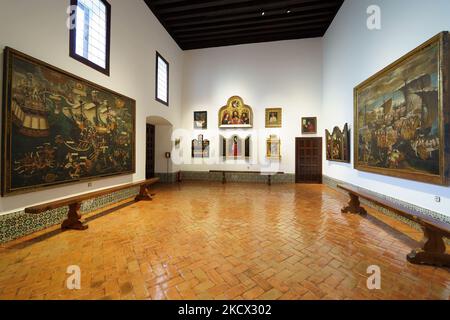 Vista durante la presentazione della riapertura del Monastero reale di Las Descalzas Reales, che mostra la ristrutturazione del museo effettuata in otto sale del Monastero reale, così come le opere principali che sono state sottoposte a restauro a Madrid, 1 dicembre 2021 Spagna (Foto di Oscar Gonzalez/NurPhoto) Foto Stock