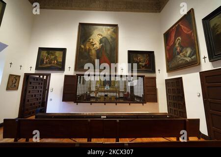 Vista durante la presentazione della riapertura del Monastero reale di Las Descalzas Reales, che mostra la ristrutturazione del museo effettuata in otto sale del Monastero reale, così come le opere principali che sono state sottoposte a restauro a Madrid, 1 dicembre 2021 Spagna (Foto di Oscar Gonzalez/NurPhoto) Foto Stock