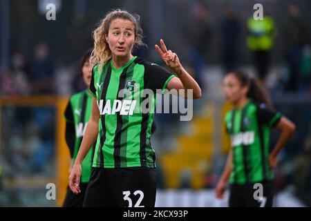 Tamar Dongus (donna Sassuolo) durante il calcio italiano Serie A Women Match US Sassuolo vs Juventus FC il 04 dicembre 2021 allo stadio Enzo Ricci di Sassuolo (Foto di Gianluca Ricci/LiveMedia/NurPhoto) Foto Stock