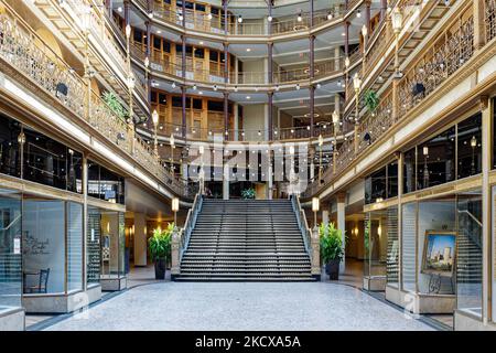 Il centro commerciale Arcade, 401 Euclid Avenue, include ora l'Hyatt Regency Hotel. Foto Stock