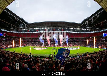 Wembley Stadium nella foto durante la finale della Coppa fa Vitality femminile tra l'Arsenal e Chelsea al Wembley Stadium, Londra, domenica 5th dicembre 2021. (Foto di Federico Maranesi/MI News/NurPhoto) Foto Stock