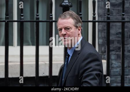 LONDRA, REGNO UNITO - 07 DICEMBRE 2021: Il Segretario di Stato per la Scozia Alister Jack arriva a Downing Street nel centro di Londra per partecipare alla riunione settimanale del Gabinetto il 07 dicembre 2021 a Londra, Inghilterra. (Foto di Wiktor Szymanowicz/NurPhoto) Foto Stock