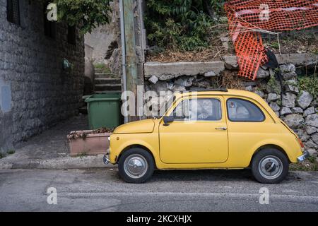 Fiat 500 ad Amalfi Foto Stock