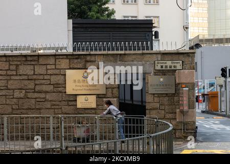 Sede della polizia di Hong Kong, a Hong Kong, il 11 dicembre 2021. (Foto di Simon Jankowski/NurPhoto) Foto Stock