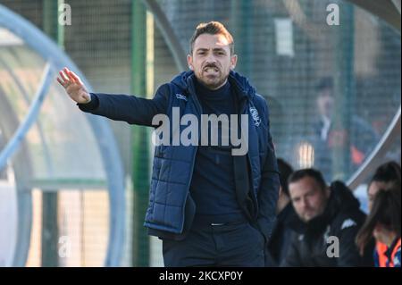 Allenatore Fabio Ulderici (Empoli) durante il calcio italiano Serie A Women Match Empoli Ladies vs ACF Fiorentina il 12 dicembre 2021 allo stadio Pietro Torrini di Sesto Fiorentino (Fi) (Photo by Fabio Fagiolini/LiveMedia/NurPhoto) Foto Stock