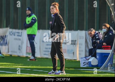 Allenatore Patrizia Panico (Fiorentina) durante il calcio italiano Serie A Women Match Empoli Ladies vs ACF Fiorentina il 12 dicembre 2021 allo stadio Pietro Torrini di Sesto Fiorentino (Fi) (Foto di Fabio Fagiolini/LiveMedia/NurPhoto) Foto Stock