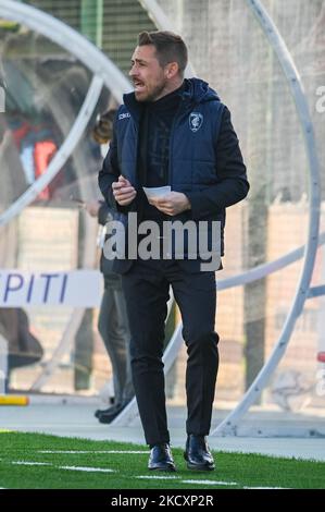 Allenatore Fabio Ulderici (Empoli) durante il calcio italiano Serie A Women Match Empoli Ladies vs ACF Fiorentina il 12 dicembre 2021 allo stadio Pietro Torrini di Sesto Fiorentino (Fi) (Photo by Fabio Fagiolini/LiveMedia/NurPhoto) Foto Stock