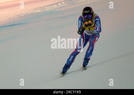 Matthieu Bailet (fra) durante la gara di sci alpino 2021 FIS Coppa del mondo di sci - uomini&#39; Super-G il 17 dicembre 2021 al Saslong in Val Gardena (Foto di Roberto Tommasini/LiveMedia/NurPhoto) Foto Stock