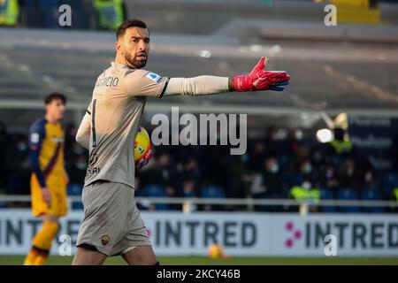 Rui Patricio in azione durante la Serie Una partita di calcio tra Atalanta Calcio e AC Roma il 18 dicembre 2021 allo stadio Gewiss di Bergamo (Photo by Mairo Cinquetti/NurPhoto) Foto Stock