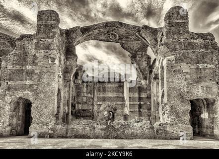 Rovine romane delle grandi Terme di Villa Adriana, Tivoli Foto Stock