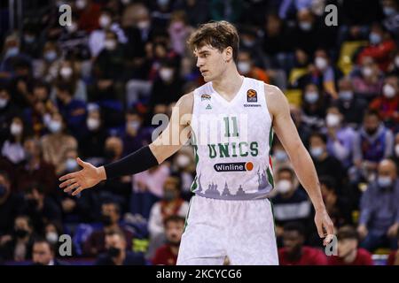 11 Mario Hezonja dell'UNICS Kazan durante il torneo di pallacanestro della Turkish Airlines Eurolega, che si è concluso il 22 dicembre 2021 a Barcellona, in Spagna, tra il FC Barcelona e l'UNICS Kazan, al Palau Blaugrana. (Foto di Xavier Bonilla/NurPhoto) Foto Stock