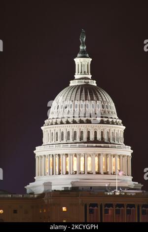 Il Campidoglio a Washington D.C. la notte prima dell'inaugurazione del presidente Barack Obama, il 01 gennaio 2009. (Foto di Creative Touch Imaging Ltd./NurPhoto) Foto Stock