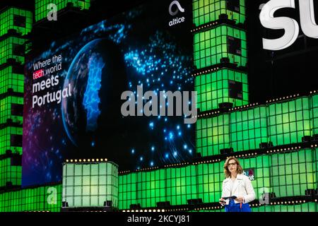 Lisbona, Portogallo. 04th Nov 2022. Ana Figueiredo, CEO di Altice Portugal, parla durante il quarto giorno del Web Summit 2022 a Lisbona. Il Summit Web si svolge dal 1-4 novembre. Credit: SOPA Images Limited/Alamy Live News Foto Stock